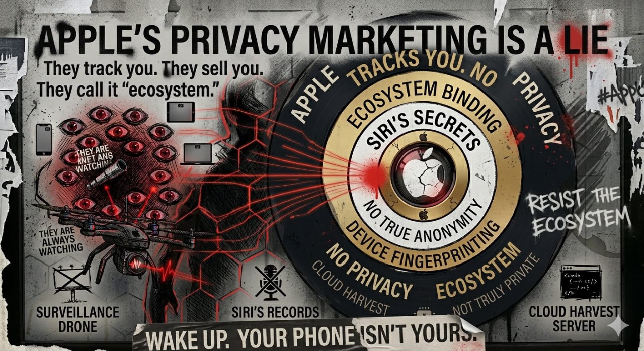 Apple surveillance: drones, red lasers, cracked Apple logo